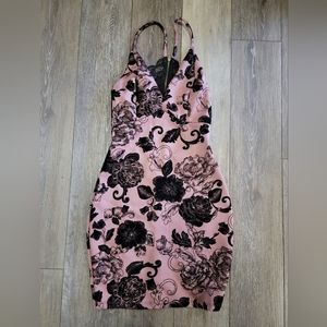 Pink floral party dress